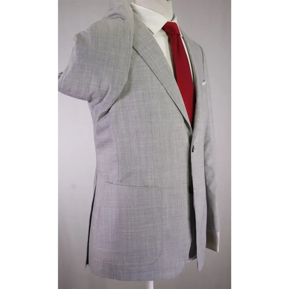 Suitsupply Havana Light Gray Super 120's Wool Slim Fit Patch Pocket Blazer 40S